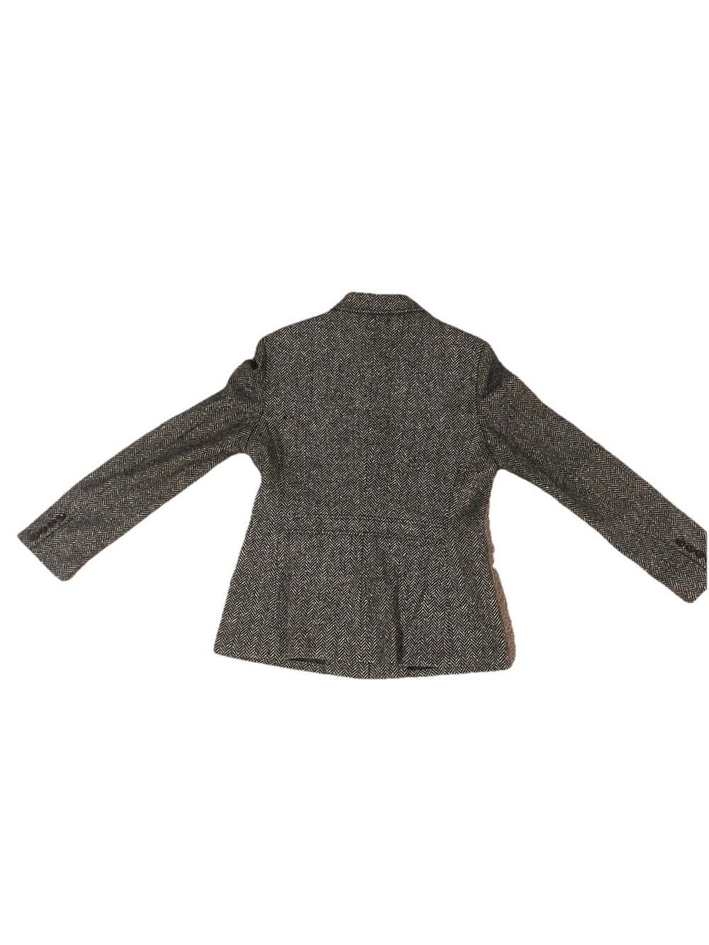 LAUREN RALPH LAUREN Women’s 8 Gray Herringbone Woolmark Wool Zip Jacket Lined - Picture 7 of 12